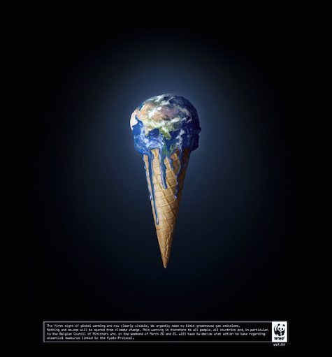 THE EARTH MELTING ad campaign: VVL/BBDO, Belgium for WWF. Release date: June 2004.