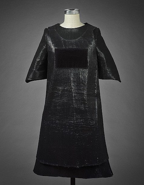 This "Voidness Dress" is woven from recycled recorded audio cassette tape.