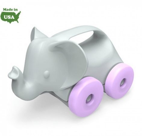 B Corp The Natural Baby Co offers tons of green products for babies and toddlers. Their toy section includes sustainable offerings like this rolling elephant made from 100% recycled milk jugs!
